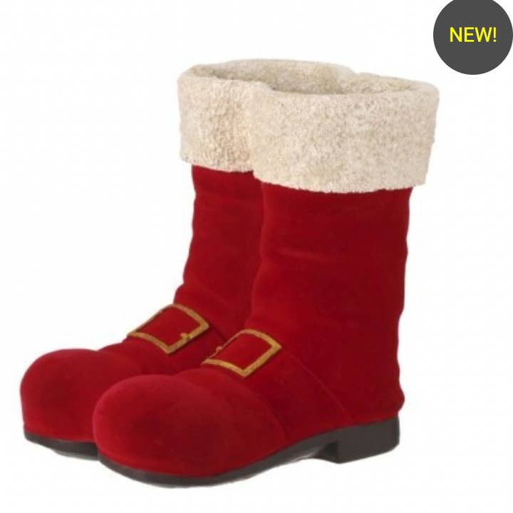 Dunn Deals - Wholesale Christmas Decoration - Christmas Carousel Collection 9.5" RESIN FLOCKED SANTA0