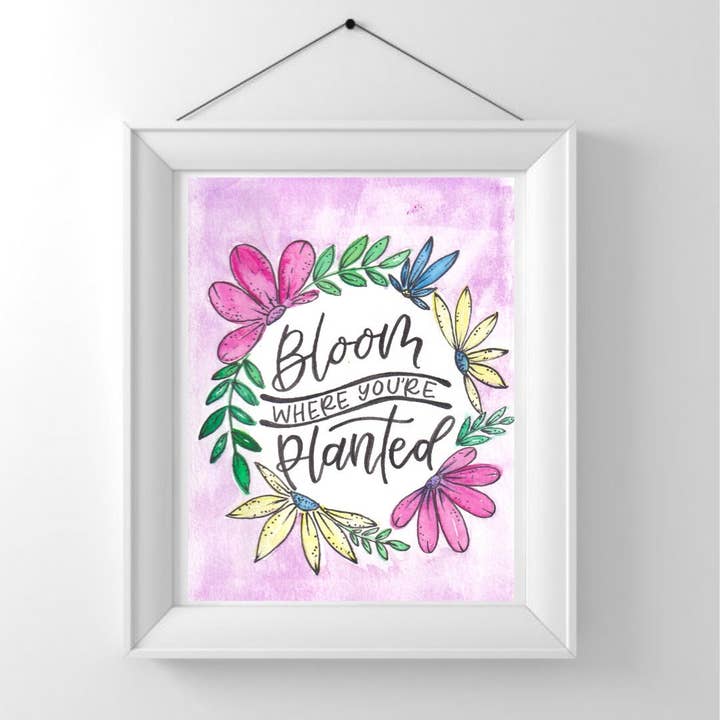 Impressão artística em aquarela Bloom Where You're Planted//Impressão artística encorajadora, impressão artística motivadora, impressão artística inspiradora, impressão de flores por atacado de Paint It Forward