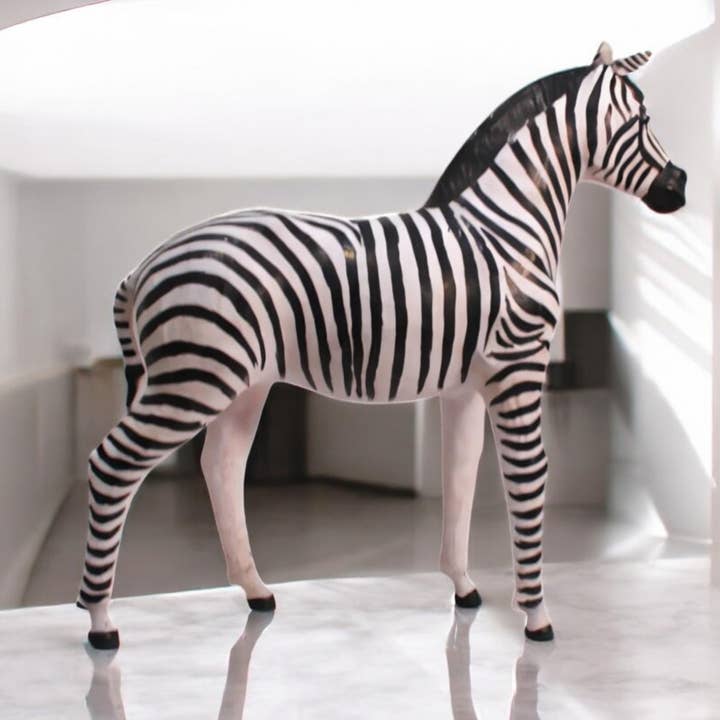 Something wild - Wholesale Sculpture - Handmade Leather Zebra Statue | Eco-Friendly Safari Decor | Indian Artisan Wildlife Figurine8