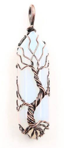 Fantasy Gifts - Vente Colliers à pendentif - Collier arbre de vie en opale blanche1