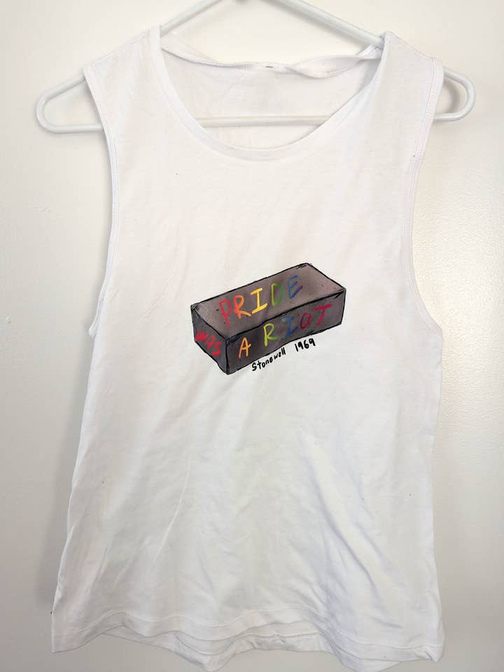 Sapphic Space - Wholesale Screen Printed T-Shirt - Women's - Pride was a Riot Crop Tee2