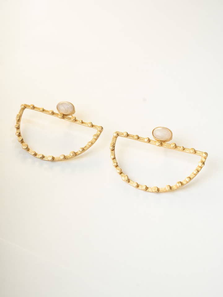 Anaya Moonstone Earrings for wholesale by Boho Gal Jewelry