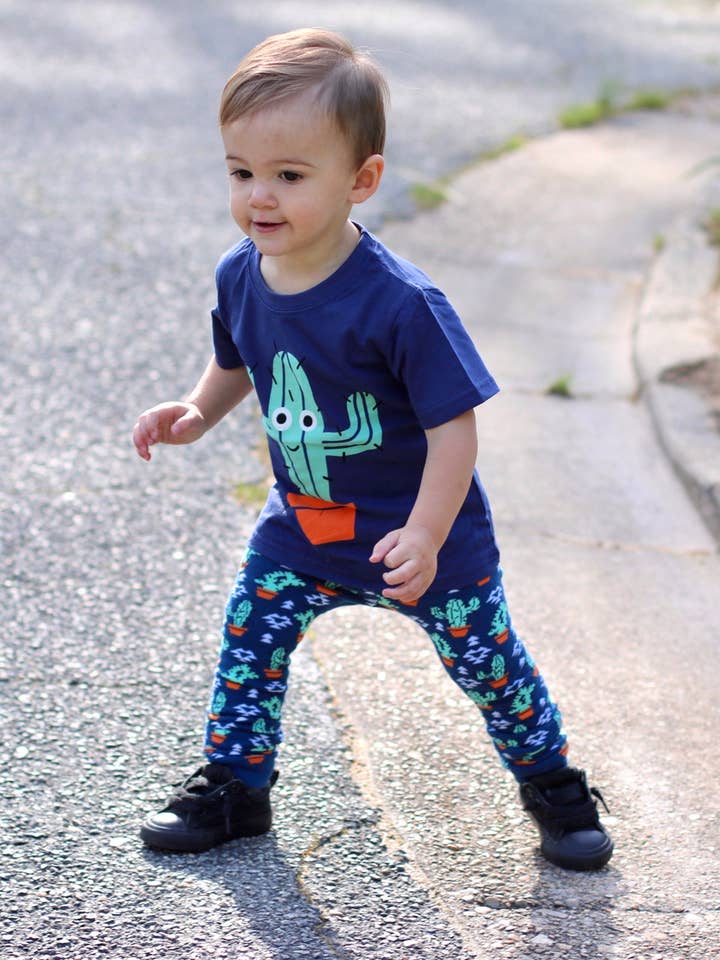 Doodle Pants – Engroshandel T-shirt - Børn – Western Prickly Cactus Shirt - Toddler og Børn2