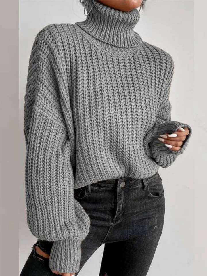 safistyle - Wholesale Knit Sweater - Women's - Chunky Knit Turtleneck Sweater6