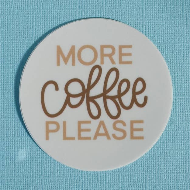 More Coffee Please Sticker for wholesale by Clare Mitchell Designs