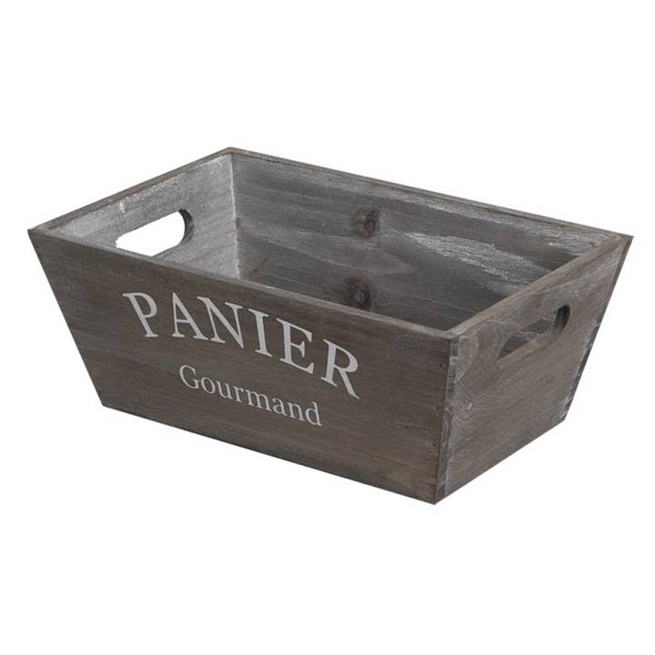 Grijze houten mand | Gourmet basket voor wholesale door Deffrennes