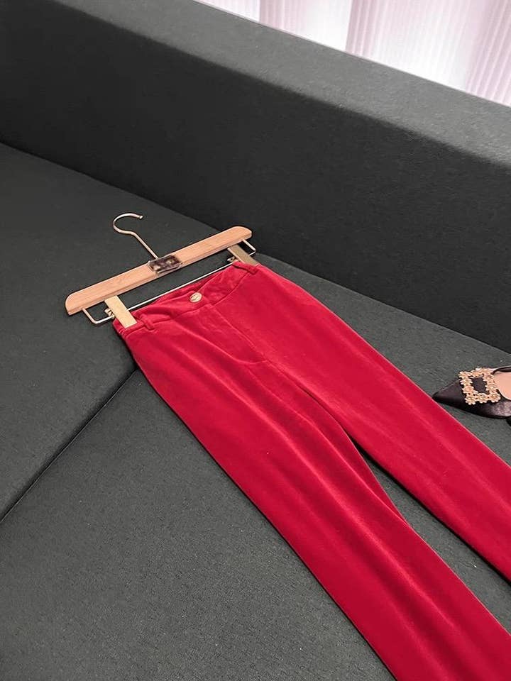 Sanyao Fashion – Engroshandel Habitter – til kvinder – SY517Y Fløjl Skræddersyet Jakkesæt til Kvinder – Blazer & Bukser13