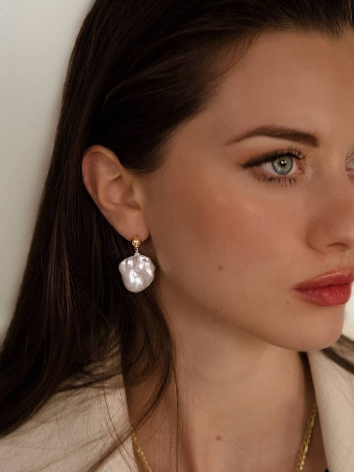 Ariel Pearl Earrings for wholesale by Katy Faye