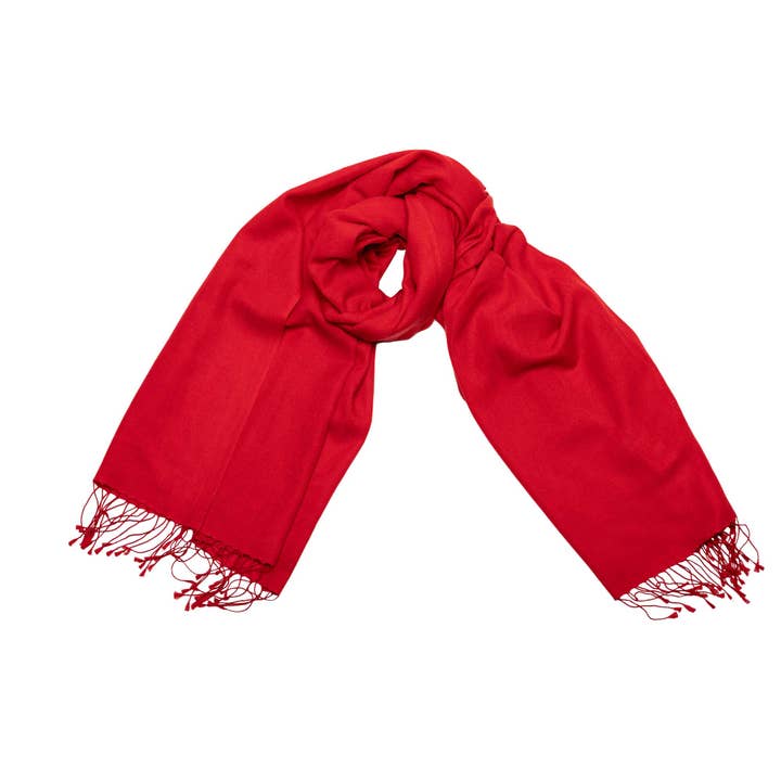 Cachecol de seda caxemira vermelho por atacado de Shirin Sehan