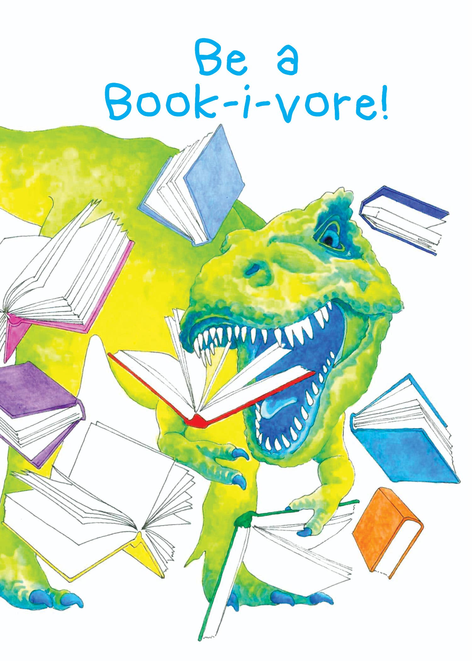 Karen Ritz Cards - Wholesale Everyday Greeting Card - Be a Book-i-vore Book Fun Notecard0