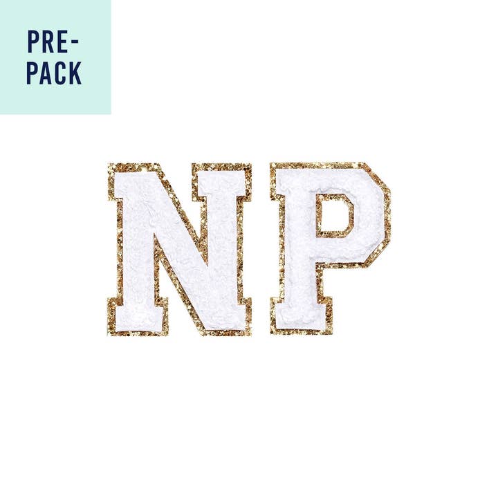 NP Nurse Creme Varsity Letter Patch Pre-Pack for wholesale by Viv&Lou