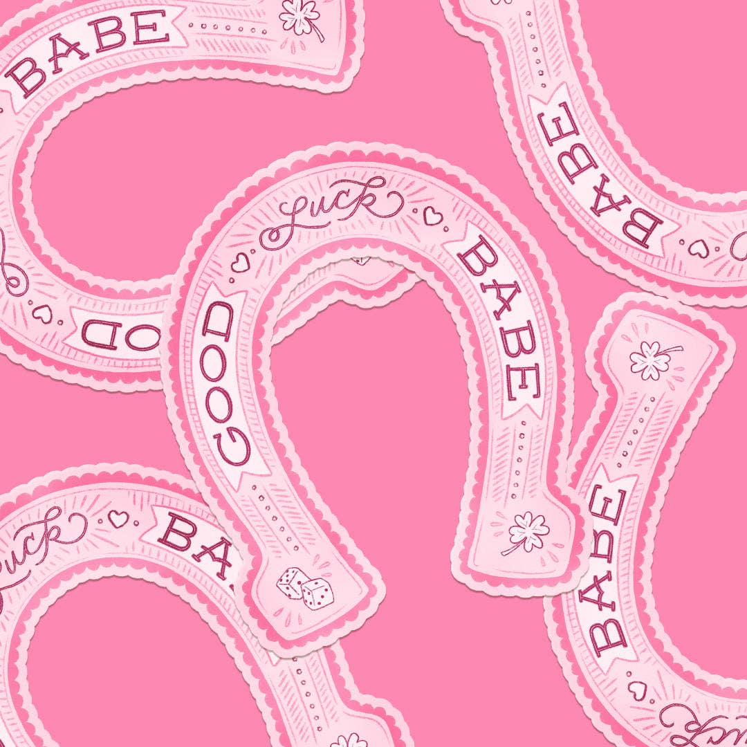 A Fink & Ink - Venta al por mayor Pegatina - Pegatina de vinilo de herradura de la suerte "Lucky" para buena suerte, cariño.1