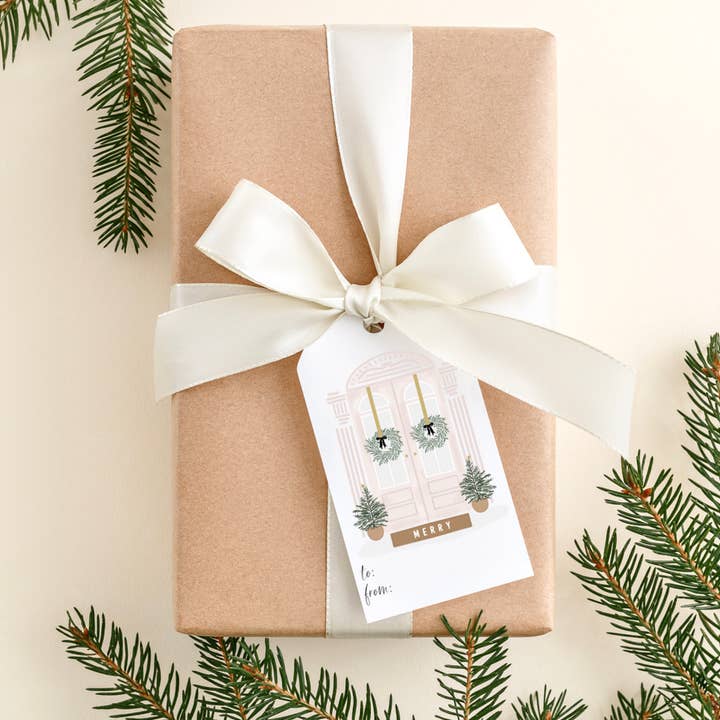 Pink Home Christmas Gift Tag Set of 6 for wholesale by Dear Lila Paperie