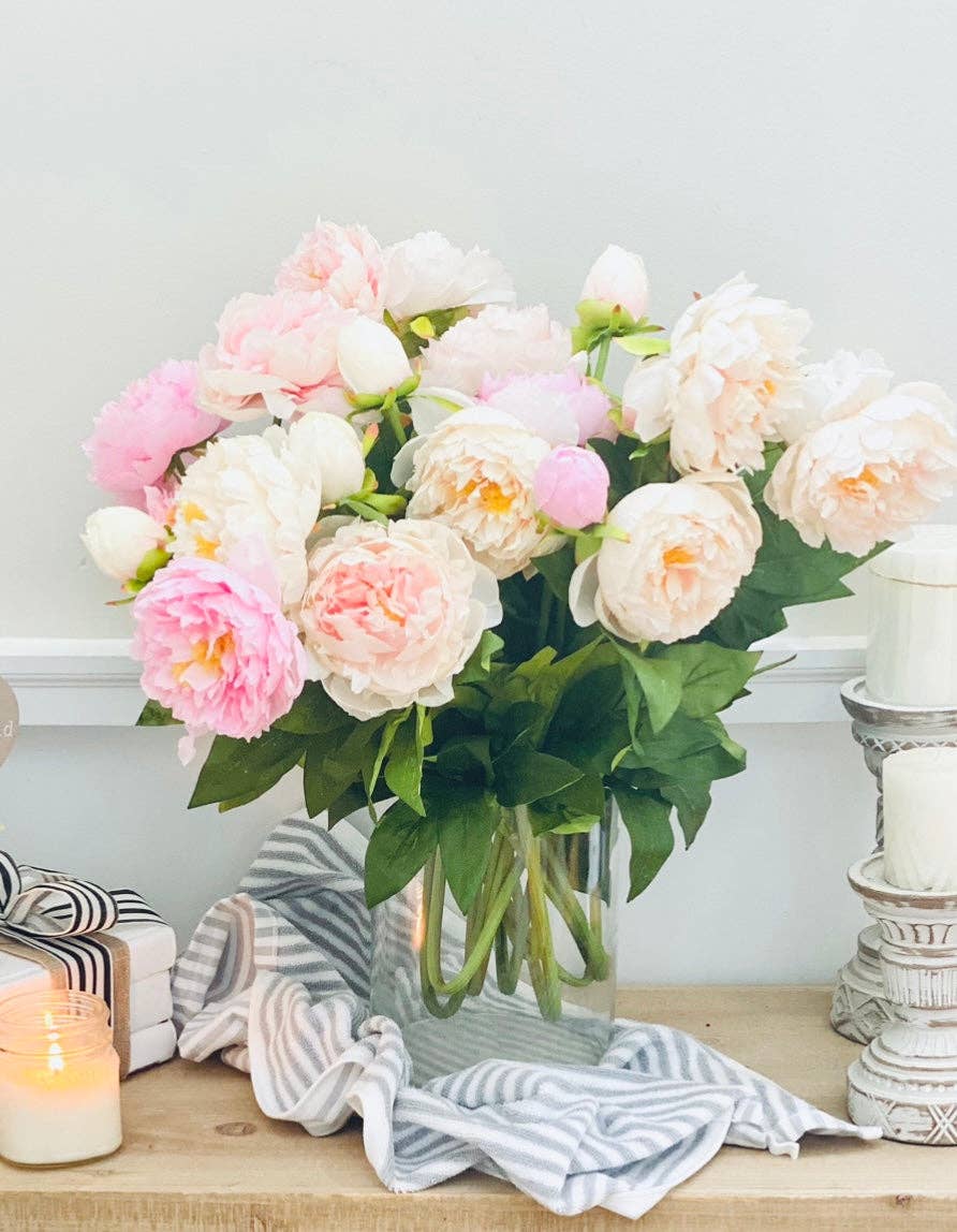 Journey Decor - Wholesale Artificial Flowers - REALISTIC ARTIFICIAL PEONY - BUNDLE OF 31