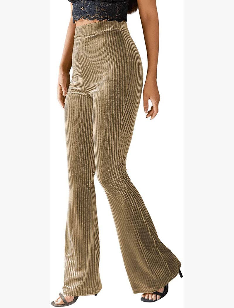 safistyle - Wholesale Pants - Women's - Velvet High-Waist Flared Pants2