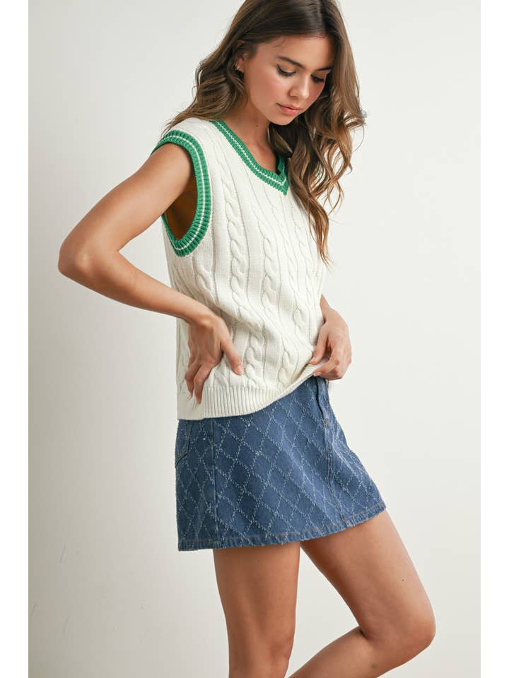 BUTTERMELON - Wholesale Sweater Vest - Women's - Knitted Sweater Vest - BMW7708