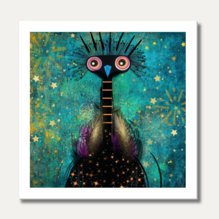 Art Prints 8x8 - Giclée - Whimsical bird - Unframed for wholesale by Wild Thorn Collective