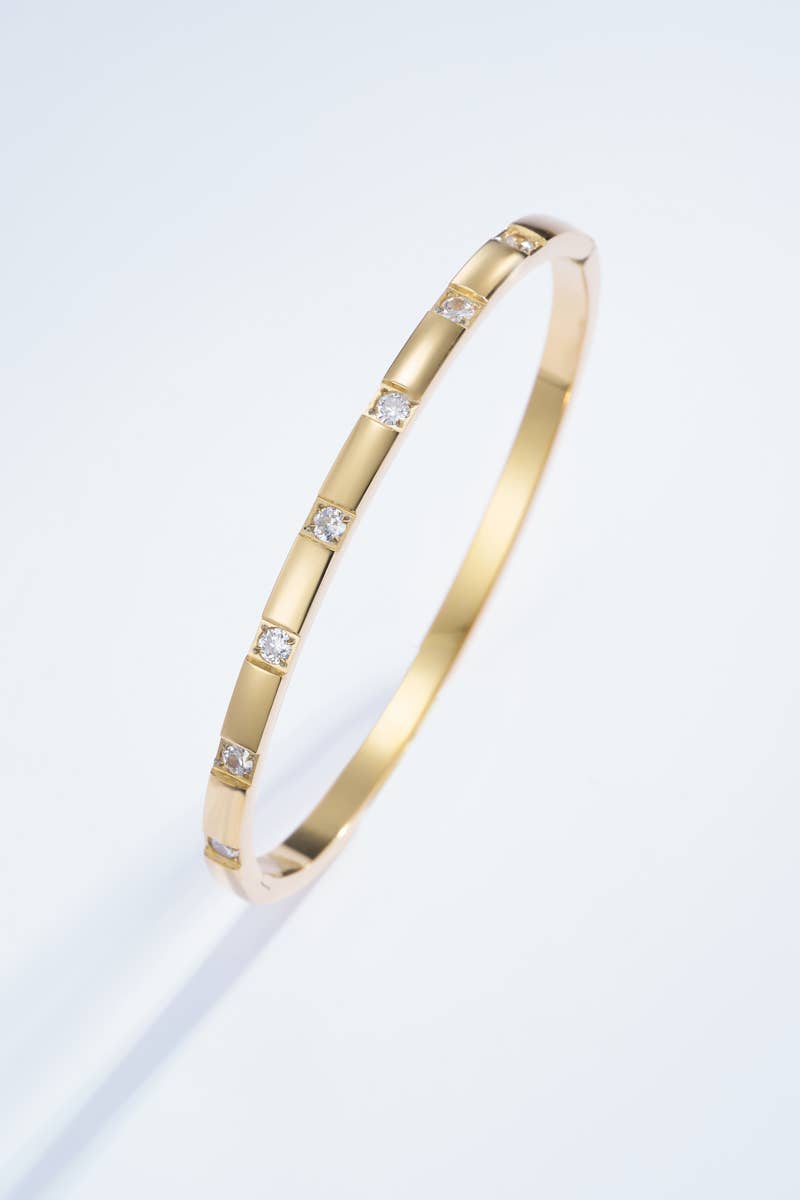 BYREN | ÉLINE L'ATELIER - Wholesale Bangle Bracelet - 324AQ33 stainless steel rhinestone bangle bracelet0