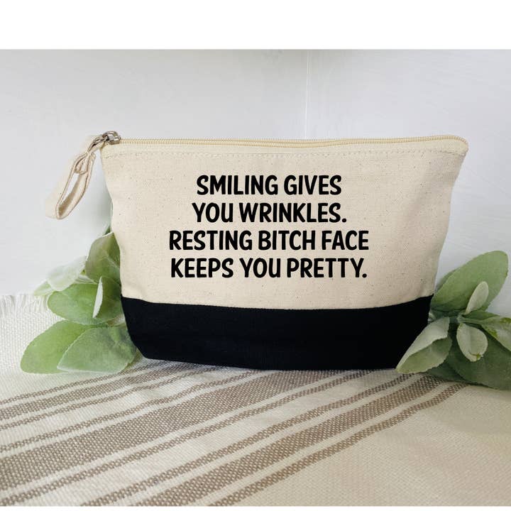 Smiling Gives your Wrinkles Bag for wholesale by Oak & Willow