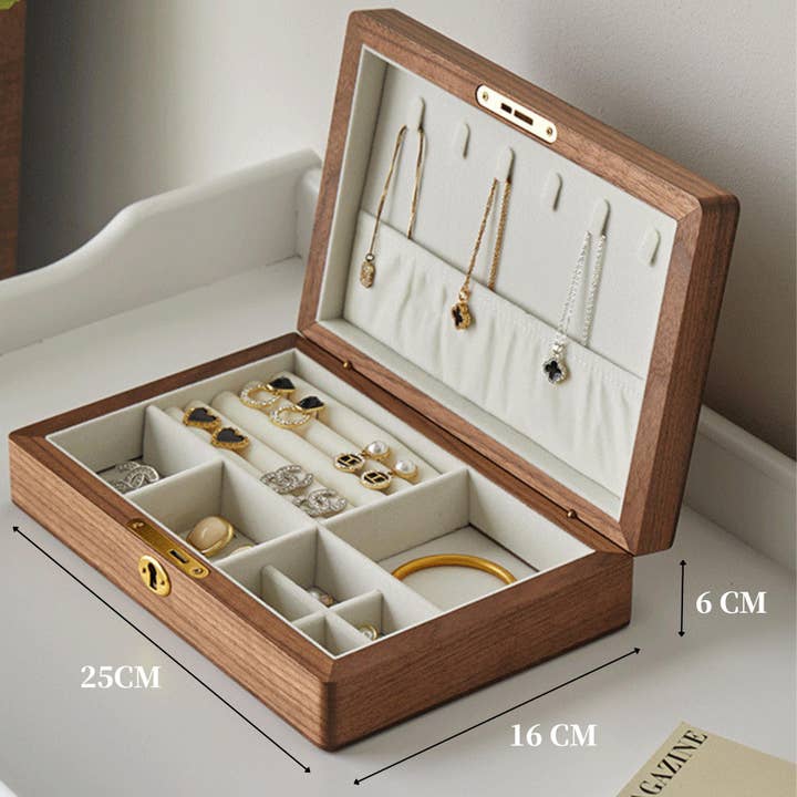 Hui Creative - Wholesale Jewelry Box/Organizer - Custom Walnut Jewelry Box – Personalized Engraved Solid Wood1