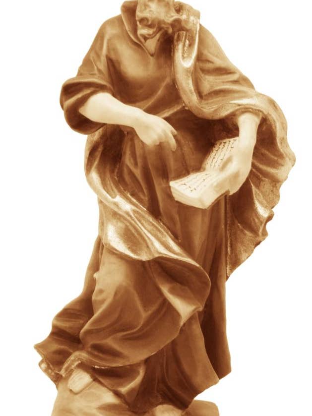 Sint-Jacob gemaakt van hout met boek 10981 voor wholesale door Dolfi