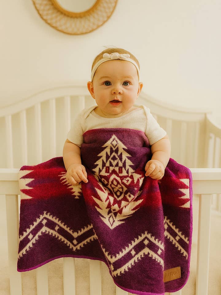 Alpaca Threadz - Wholesale Bedding Blanket - Kids & Baby - Alpaca Wool Baby Blanket: Artisan-Made, Soft, Reversible 1