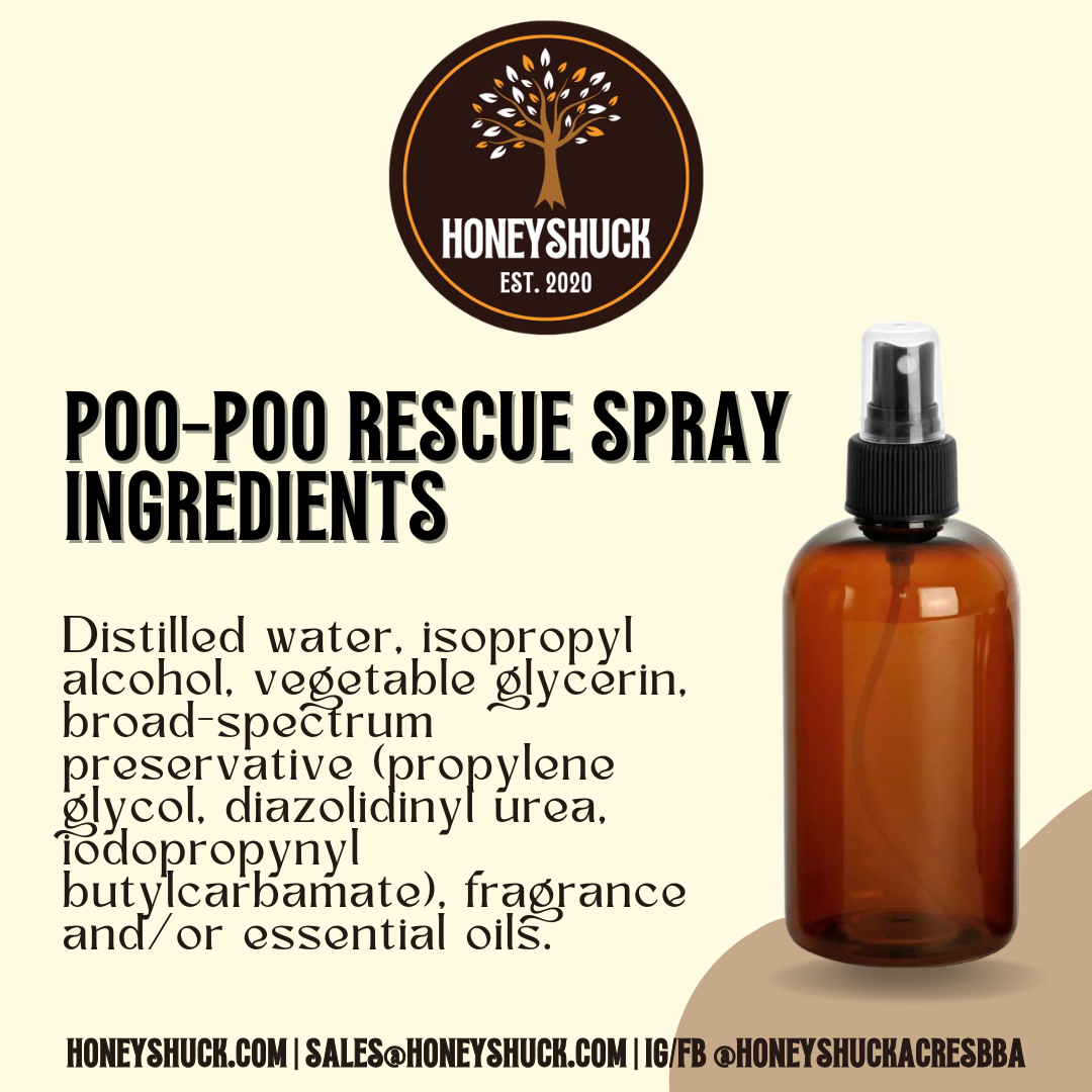 Honeyshuck Acres, LLC - Wholesale Toilet Spray - Poo-Poo Rescue Toilet Spray | Unlabeled | 4 fl oz6