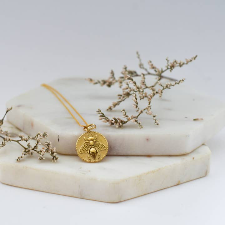 Bee Coin Necklace for wholesale by Whimsy's Jewels