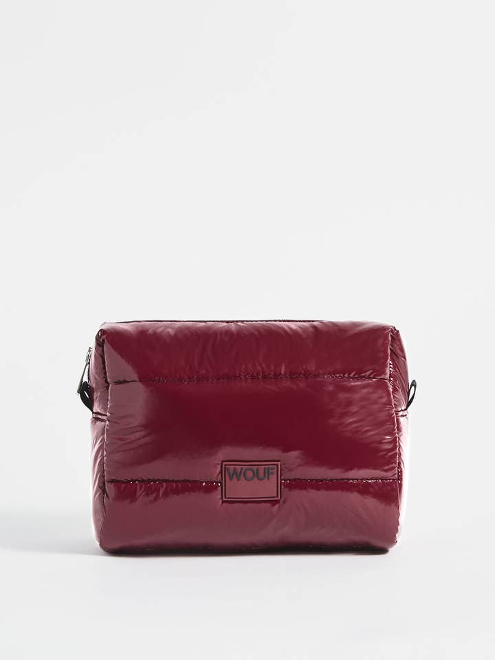 Burgundy Glossy Toiletry Bag for wholesale by Wouf