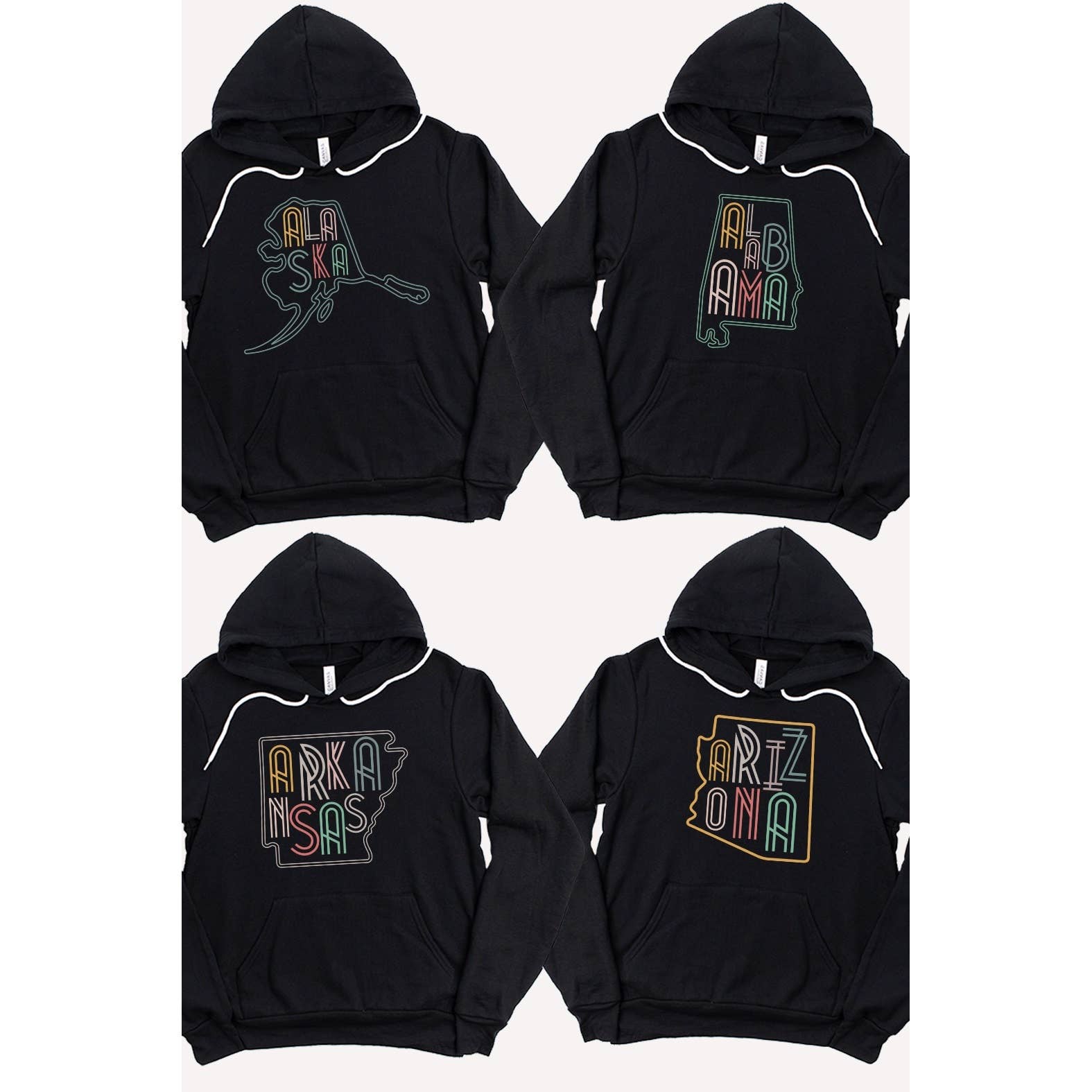 Kissed Apparel – wholesale Hoodie – Women's – Neon State Shape Graphic Hoodies1