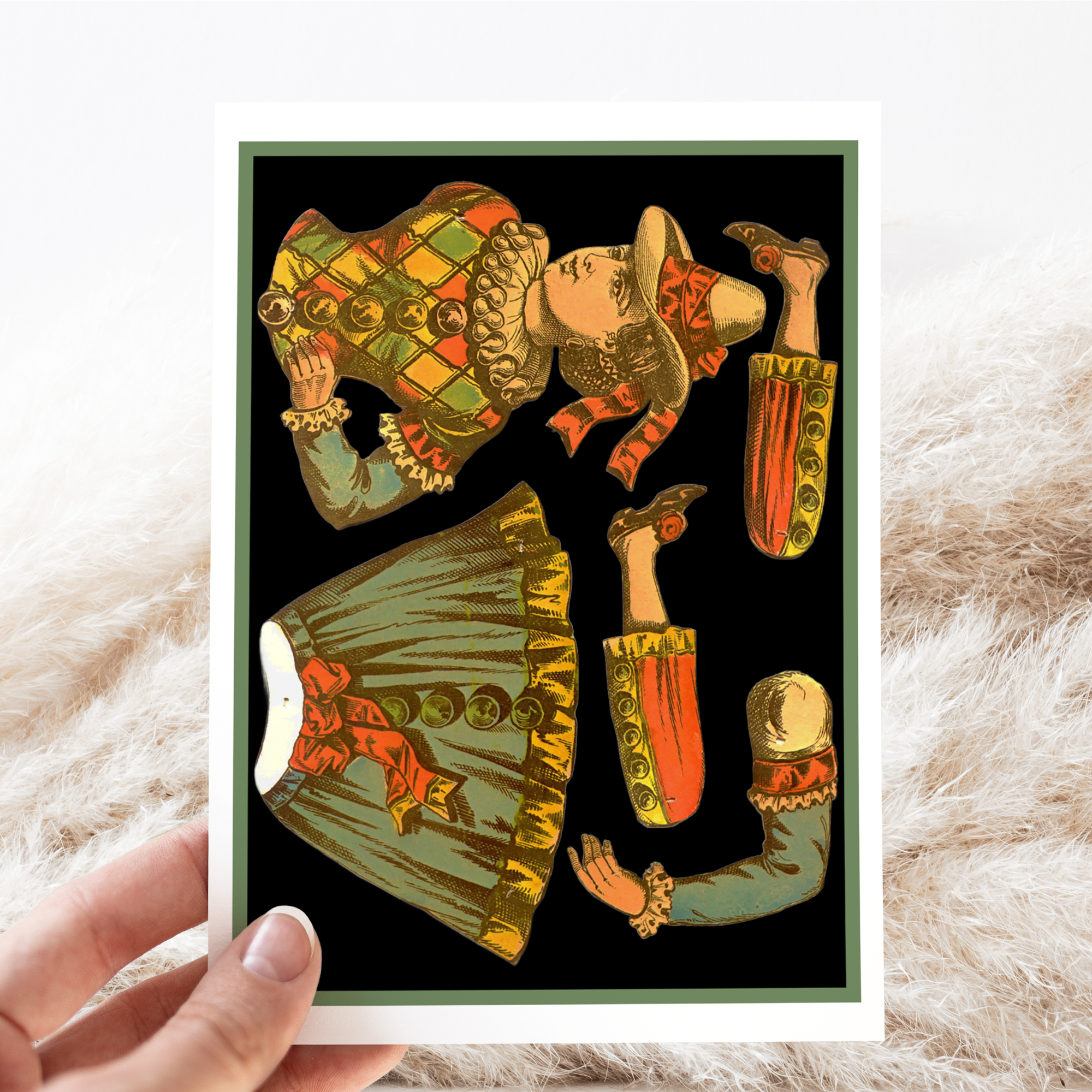 Cheerful Whimsies - Wholesale Everyday Greeting Card - Greeting Card. Vintage Paper Doll I2