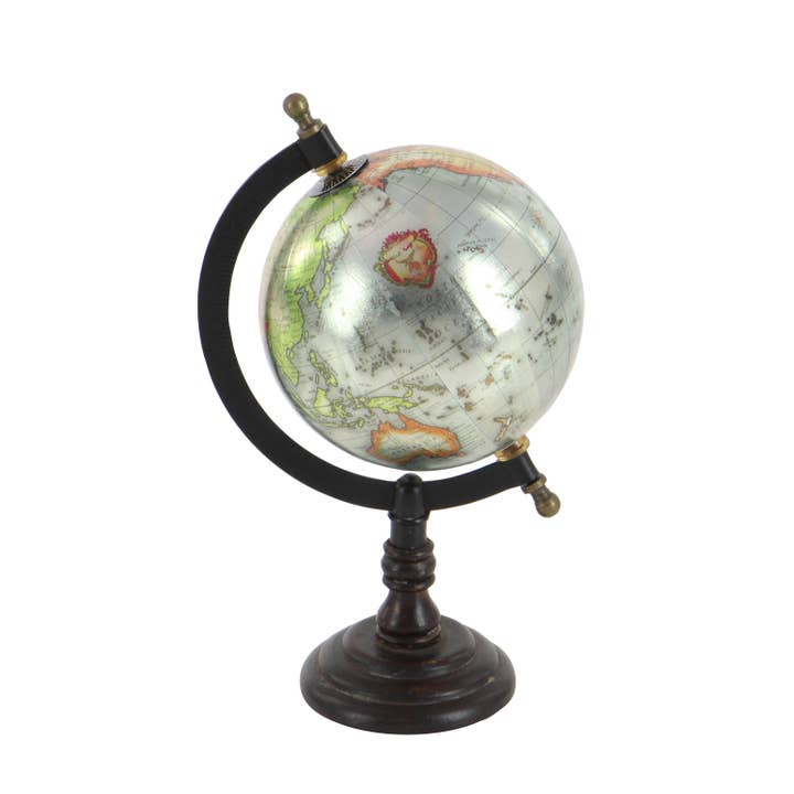 UMA Home Decor - Wholesale Desk Globe - Traditional Brown Mango Wood Globe - Black Accents