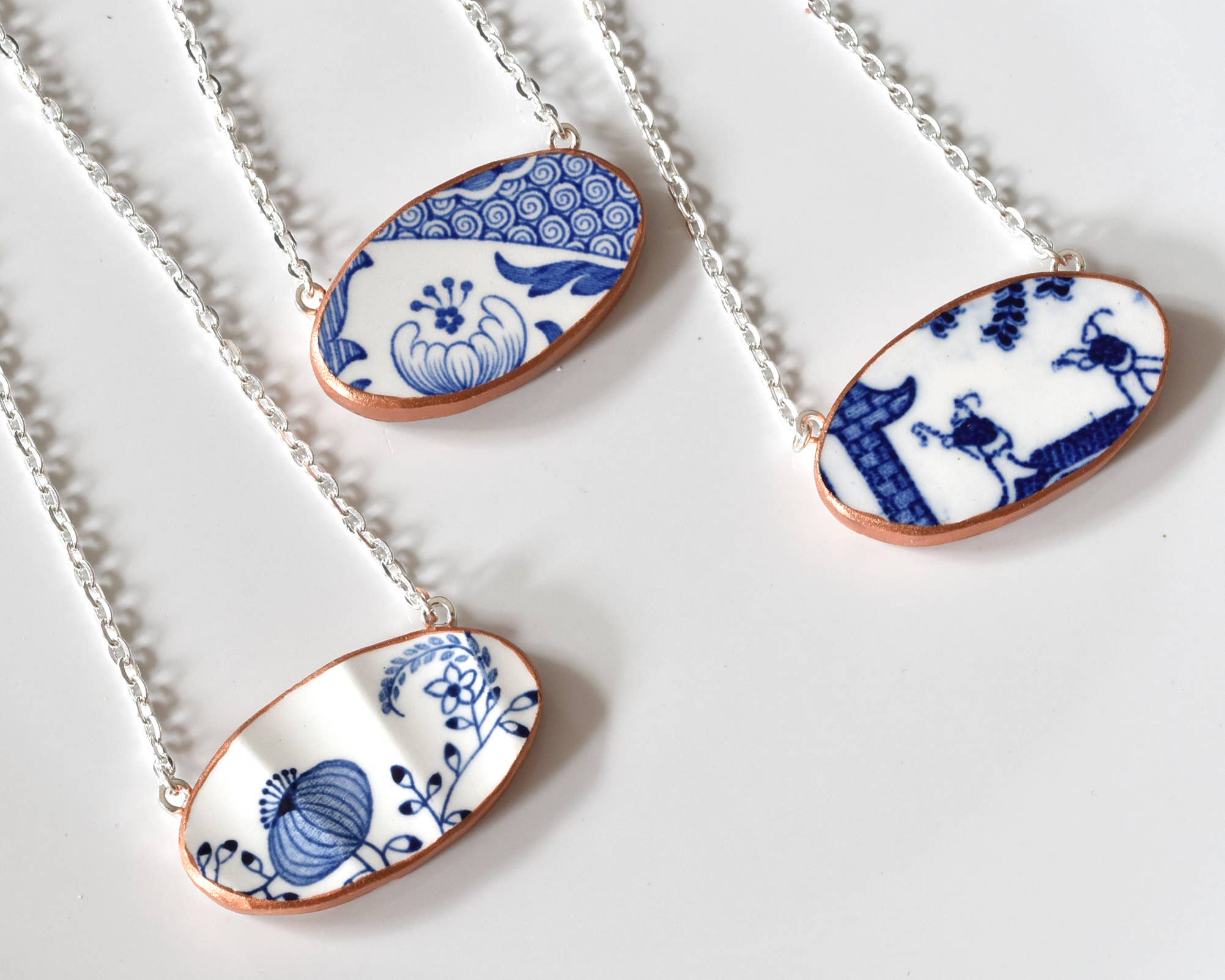 The Broken Plate Pendant Co - Wholesale Pendant/Charm Necklace - Broken Plate Horizontal Oval Necklace6