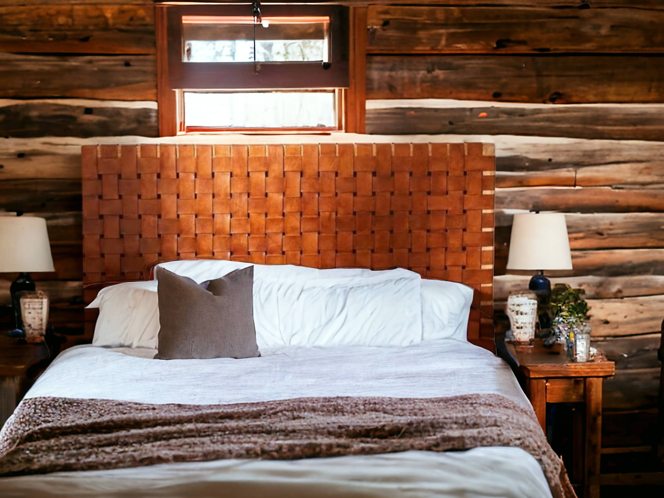 BohoVibeCraft - Vente Tête de lit - Tête de lit en cuir tressé marocain, naturellement élégante6