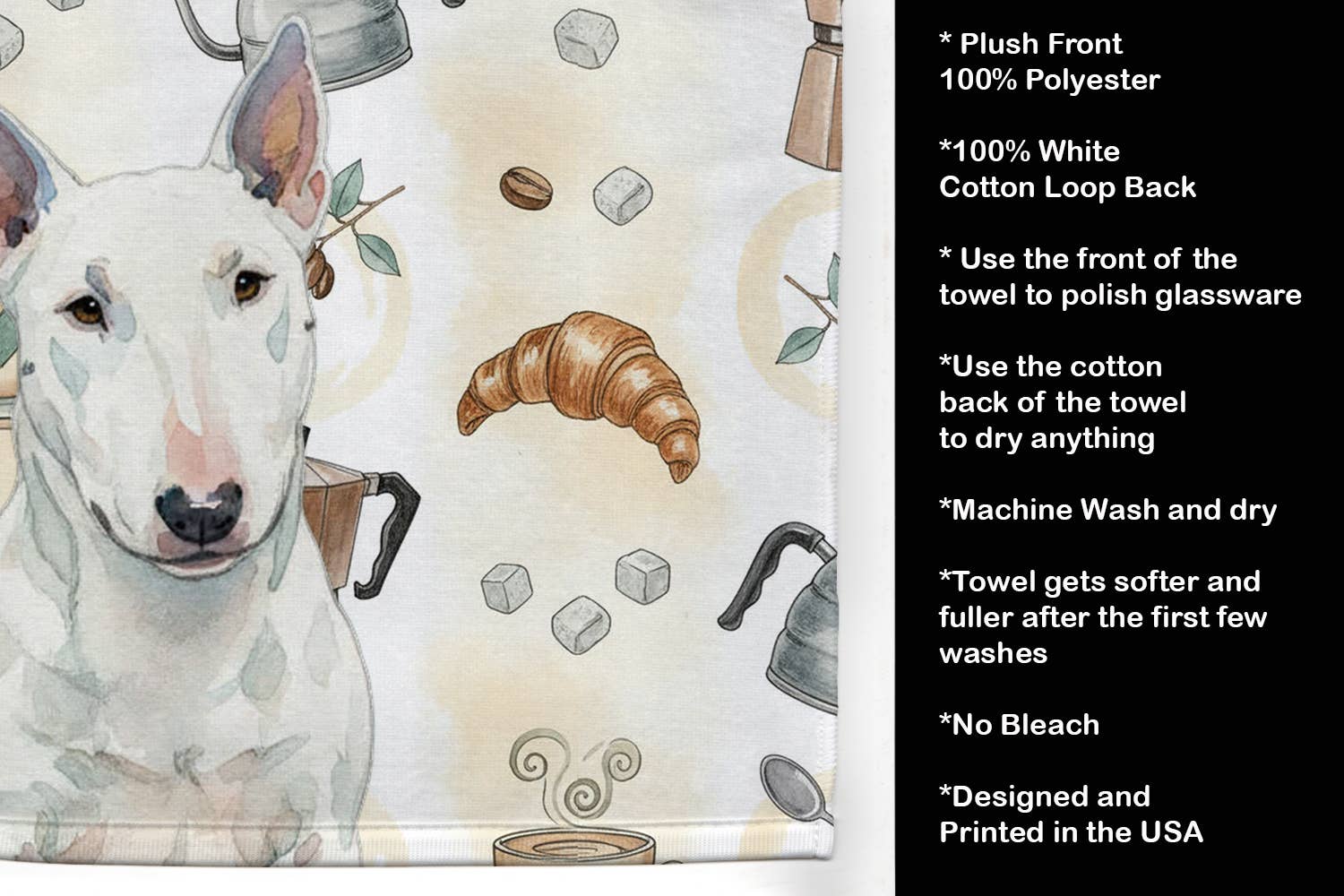 Caroline's Treasures - Wholesale Hand Towel - Tricolor Miniature Bull Terrier Coffee Bar Towel WDK75132