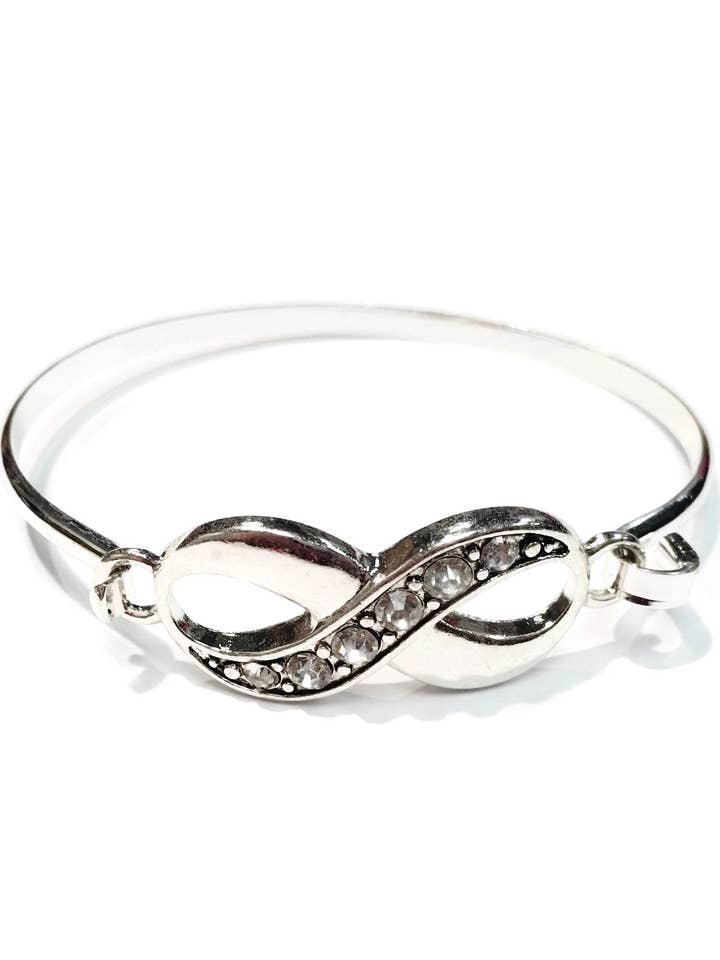 Pulseira Rhodium Infinity Rhinestone por atacado de Juniper Wish