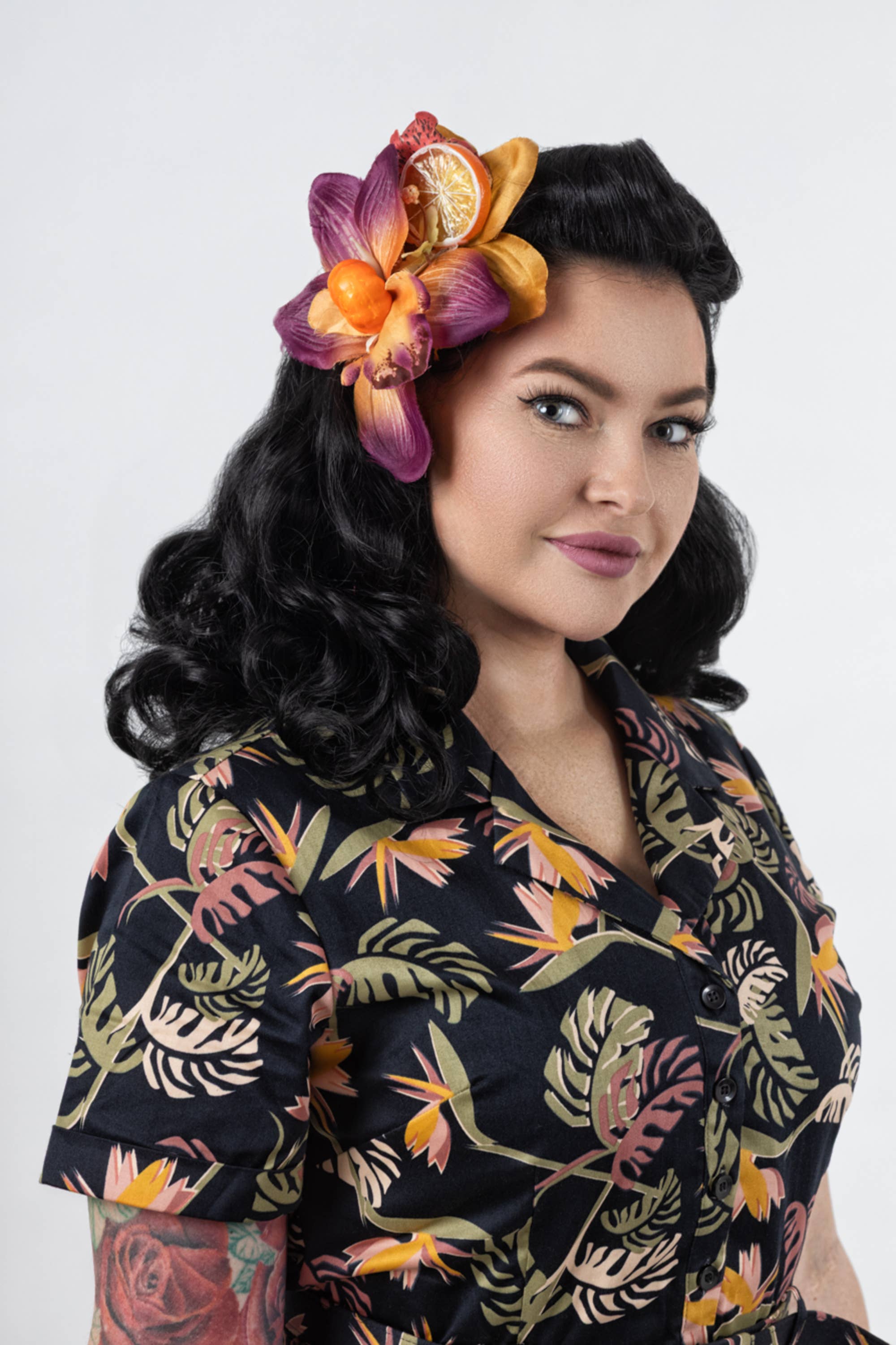 Lindy Bop / Econotrom S.L. - Wholesale Dress - Women's - Bridget Paradise Palm Swing Dress XXS-4XL2