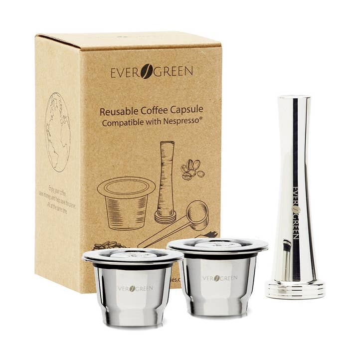 Evergreen - Wholesale Coffee Machine - Reusable Capsule for Nespresso® 2 Capsules + Tamper0
