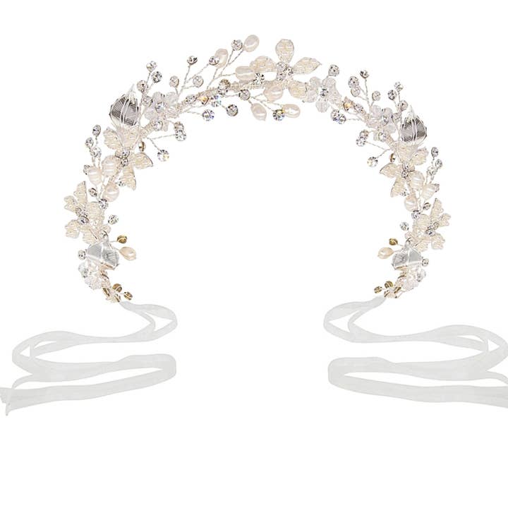 FLORAL ROMANCE BRIDAL BELT - SILVER - BELT46 for wholesale by Athena Bridal Jewellery