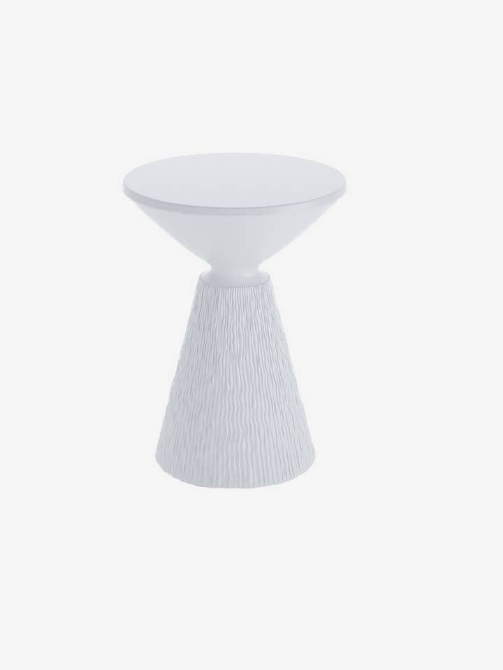 Runder weißer Beistelltisch aus Zement Prune für den Großhandel von Potiron