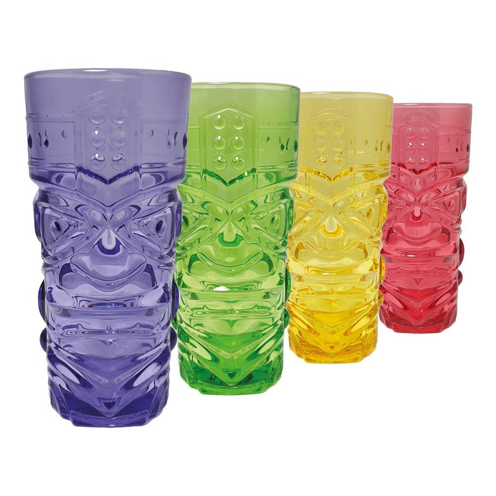 Original Products UK/EU – Engroshandel Cocktail-/likørglas – Bar Bespoke farvede Tiki highball-glas, sæt med 4 stk.1