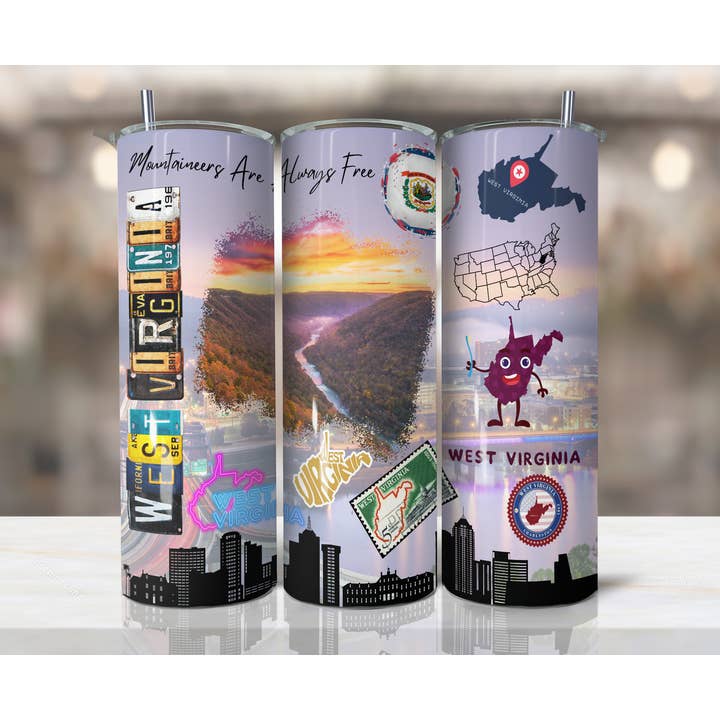 20oz Stainless Steel Tumbler - States -West Virginia for wholesale by Your Custom Sports
