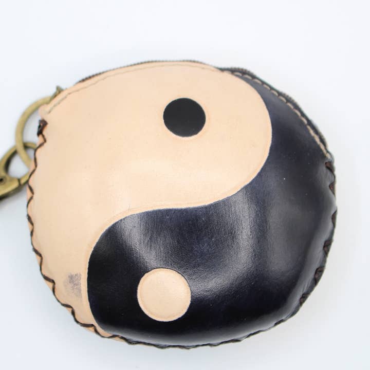 Sunflower Handmade leather inc - Wholesale Coin Purse - Women's - Handmade leather Yin-Yang symbol coin purse wallet