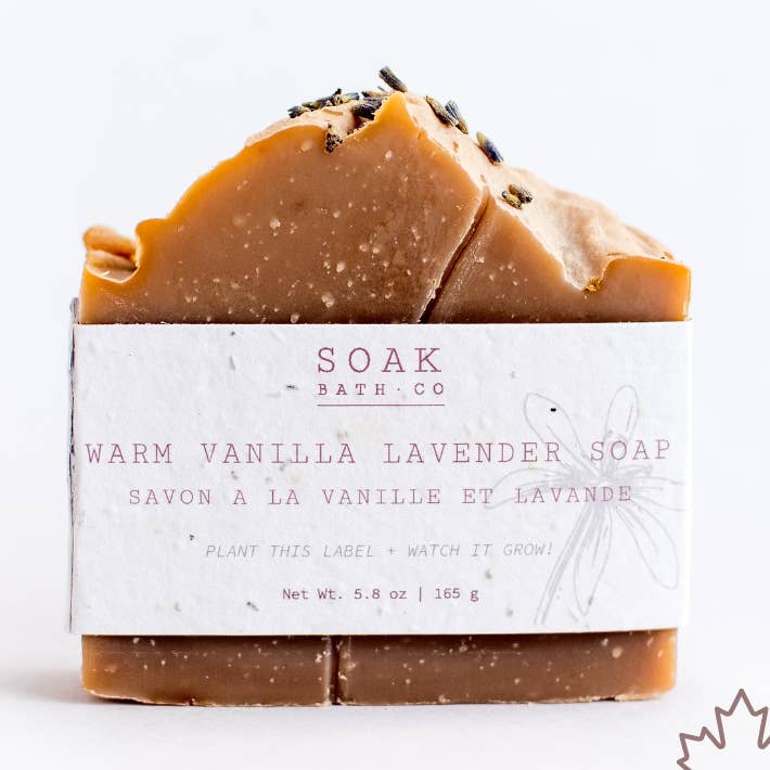SOAK Bath Co - Wholesale Bar Soap - Warm Vanilla Lavender Soap Bar - Canadian Handmade0