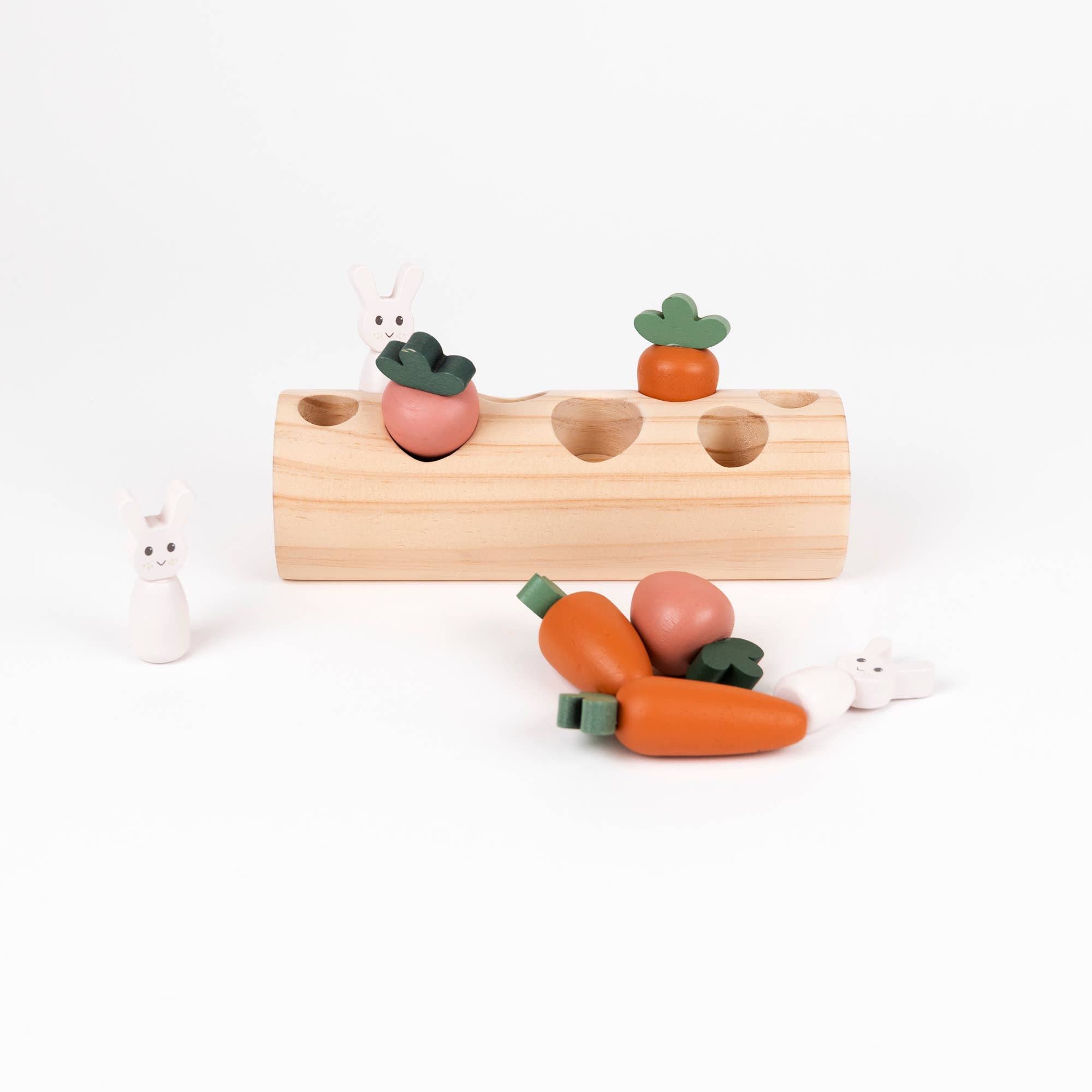 Egmont - Wholesale Wood Toy - Kids - Rabbit and Vegetables Log10