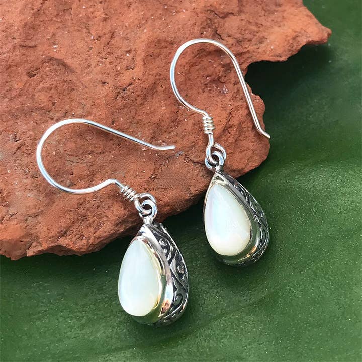Antik Earrings, Mother of Pearl - Sterling Silver, Indonesia for wholesale by Women's Peace Collection