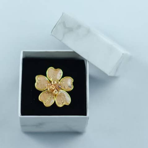 Cork Textile Adjustable Ring for wholesale by Perennial Peaces