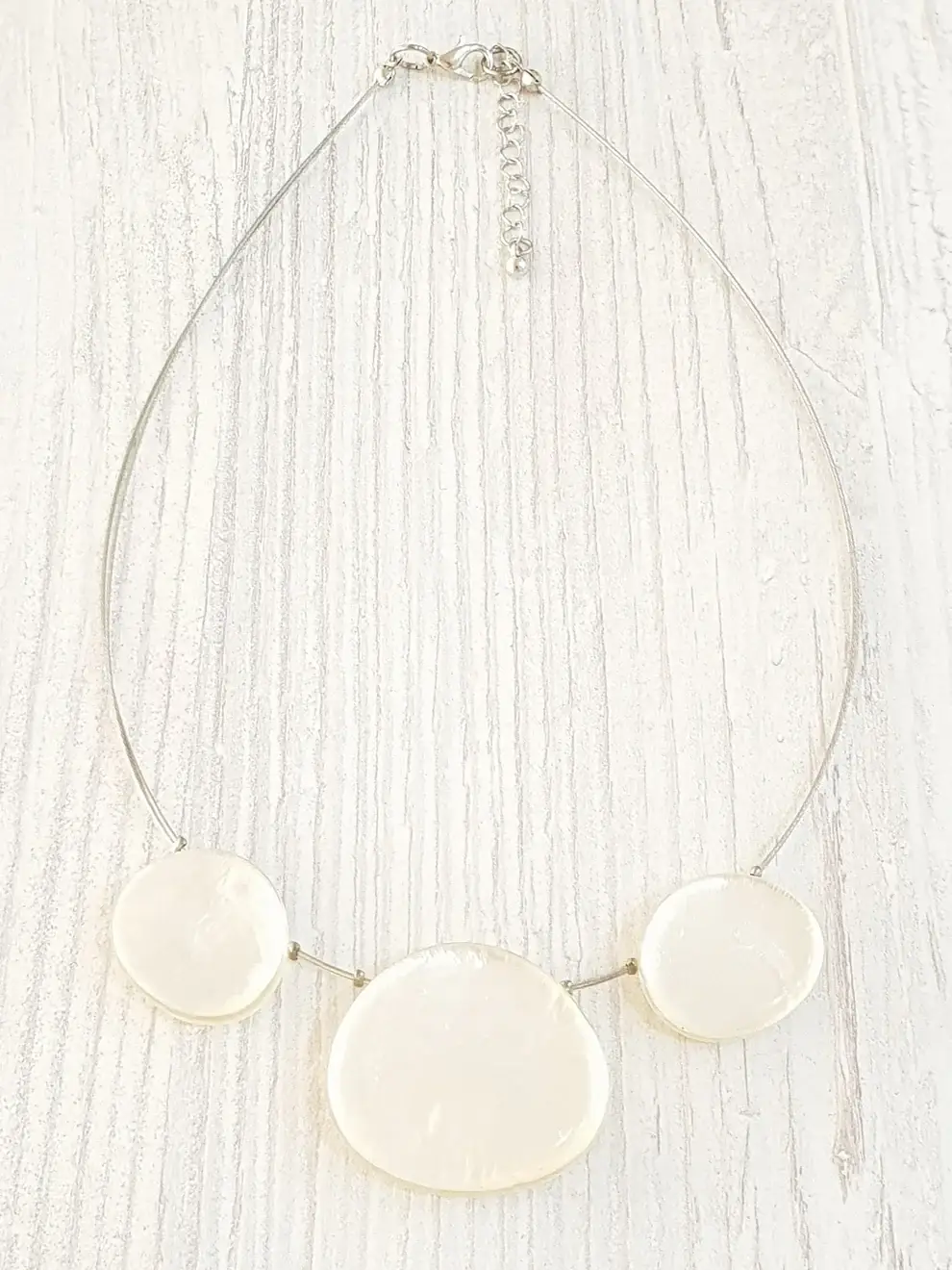 Gloria-Maris - Wholesale Halskettinghanger - Capiz ketting kort / hanger ca. 20 - 34mm / BG-04840