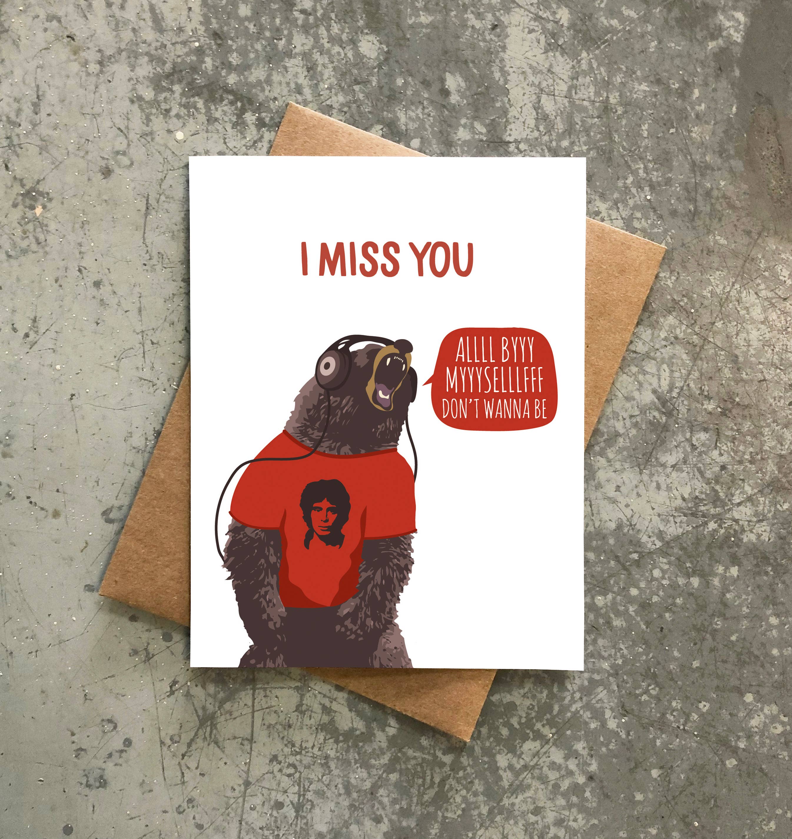 Modern Printed Matter - Wholesale Love Card - Miss You All By Myself Card1