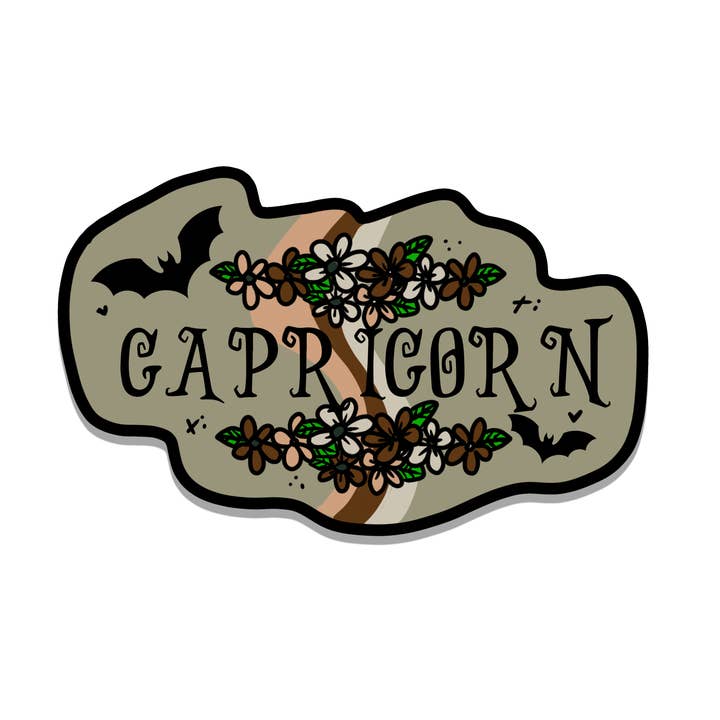 Rebel and Siren - Venta al por mayor Pegatina - Signo del zodiaco Capricornio | Bruja | Pegatina impermeable | 3.5 pulgadas